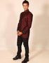 Modern Maroon Indo western Art Silk Dhoti Closure View