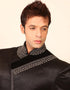Black Indo western Premium Silk Chudidaar Closure View