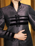 Imperial Purple Indo western Corex Brocade Chudidaar Closure View
