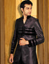 Imperial Purple Indo western Corex Brocade Chudidaar