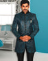 Cerulean Blue Indo western Dupion Tanchoi Dhoti