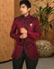Wine Indo western Premium Silk Brocade Chudidaar