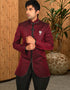 Wine Indo western Premium Silk Brocade Chudidaar