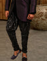 Purple Indo western Premium Silk Chudidaar Closure View