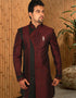 Maroon With Black Indo western Dupion Tanchoi Chudidaar