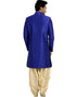 Blue Indo western Raw Silk Dhoti Closure View