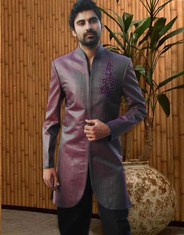 Pantone Indo western Art Silk Chudidaar