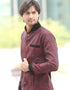 Maroon Indo western Silk Brocade Dhoti Closure View