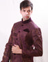 Purple Indo western Cotton Silk Brocade Dhoti Closure View