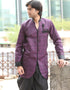 Lavender Indo western Kela Brocade Dhoti Closure View