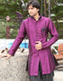 Purple Indo western Kela Brocade Dhoti Closure View