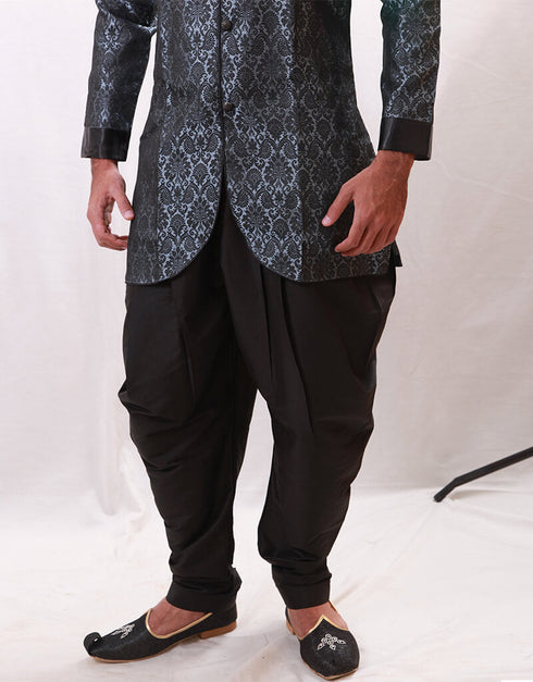 Modern Grey Indo western Kela Brocade Dhoti Closure View