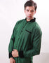 Fascinating Green Indo western Linen Chudidaar Closure View