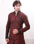 Maroon Indo western Rotex Brocade Dhoti Closure View