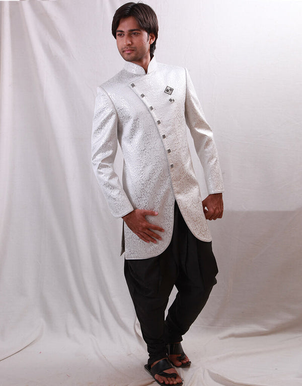 White Indo western Jari Tanchoi Dhoti