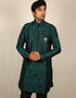Peacock Green Kurta Kela Brocade Chudidaar Closure View
