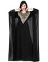 Dubai Black Georgette Hand Zari Embroidery Farasha