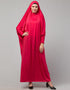 Women Smoking Sleeve Tie at Back Ready To Wear Instant Full Size knits JiIbab In Rani pink Front View