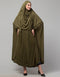 Chic Olive Extra Nose Piece Head To Toe Free Size Jilbab Prayer hijab for hajj and umrah Front View