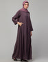 Dubai Front open with Zip Daily wear Basic Abaya In Dusty purple Additional Angles