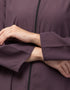 Dubai Front open with Zip Daily wear Basic Abaya In Dusty purple Back View