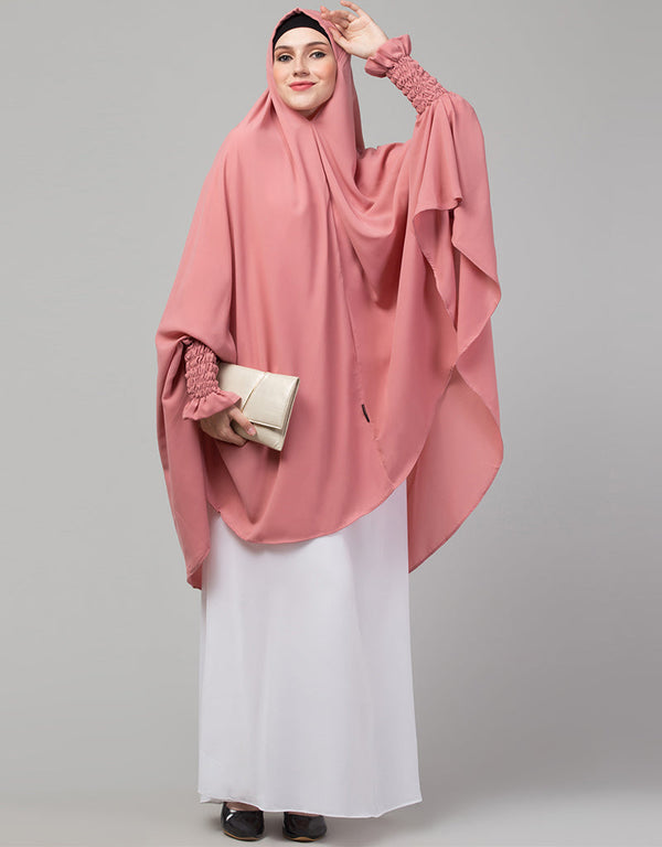 Pink Matt Nida Head Covers Hijab Front View