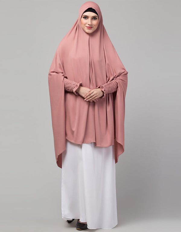 Mouve Pink Polyester Knits Head Covers Hijab Front View