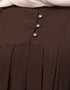 Trendy Pleats at chest Smoking Sleeve Casual Abaya In Brown Front View