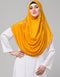 Mustard Polyester Knits Head Covers Hijab Front View