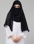 Blue Polyester Georgette Head Covers Hijab Front View