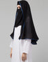 Black With Royal Blue Polyester Georgette Head Covers Hijab Back View