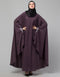Muslim Embroidered Irani Kaftan In Dusty purple Color Front View