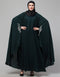 Dubai Embroidered Irani Kaftan In Bottle Green Color Front View