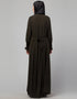 Trendy Pleats at chest Smoking Sleeve Casual Abaya Front View