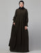 Trendy Pleats at chest Smoking Sleeve Casual Abaya Front View