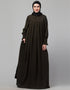 Trendy Pleats at chest Smoking Sleeve Casual Abaya Front View