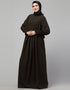 Trendy Pleats at chest Smoking Sleeve Casual Abaya Additional Angles