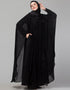 Modest Beautiful Black Color embroidery Work Abaya Side View