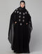 Muslim Beautiful Black Color Mirrow Work Abaya Front View
