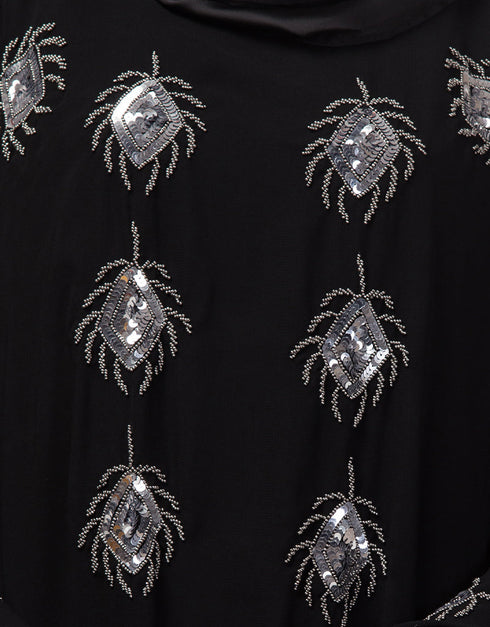 Muslim Beautiful Black Color Mirrow Work Abaya Variation Views