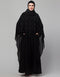 Dubai Black Shine Nida Black Embroidery Abaya Front View