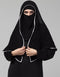 Black Georgette Head Covers Hijab Front View