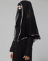 Black Georgette Head Covers Hijab Side View