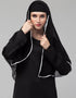 Black Georgette Head Covers Hijab Close-up View