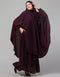 Trendy 3 pcs set of Abaya Khimer and Nose piece Front View