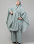 Modern 3 pcs set of Abaya Khimer and Nose piece In Green Variation Views