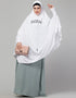 White Viscose Knits Head Covers Hijab Close-up View