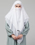 White Polyester Georgette Head Covers Hijab Close-up View