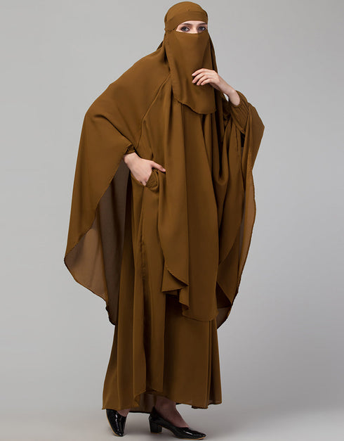 Dubai 3 pcs set of Abaya Khimer and Nose piece Additional Angles