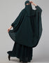 Muslimah 3 pcs set of Abaya Khimer and Nose piece In White Color Additional Angles